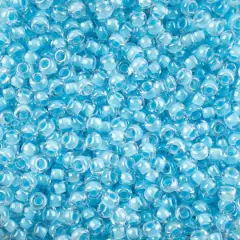 John Bead 11/0 Miyuki Glass Seed Beads, 13g Light Blue Luminous Neon