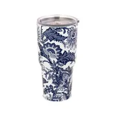 Vera Bradley&reg; 28oz. Java Navy White Stainless Steel Large Tumbler