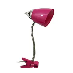 LimeLights 17.5" Flossy Flexible Gooseneck Clip Light Desk Lamp Pink