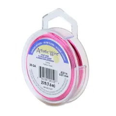 Artistic Wire&reg; 20 Gauge Silver Plated Tarnish Resistant Colored Copper Craft Wire, 25ft. Fuchsia