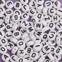 Color Splash!&reg; White Plastic Alphabet Beads, 6mm