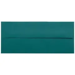 JAM Paper #10 Business Premium Straight Flap Envelopes, 50ct. Teal Blue
