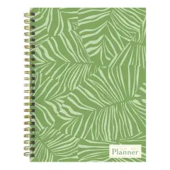TF Publishing 2024-2025 Medium Verde Fronds Spiral Weekly Monthly Planner