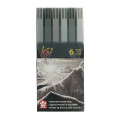 Sakura&reg; Koi Watecolor Brush Pen 6 Color Set, Grays