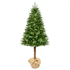 6ft. Unlit Alpine Artificial Christmas Tree in Burlap Sack