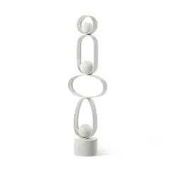 Glitzhome&reg; 25.5" Modern Abstract Metal Sculpture Table D&eacute;cor White