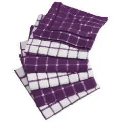 DII&reg; Eggplant Combo Windowpane Dishcloths, 6ct.