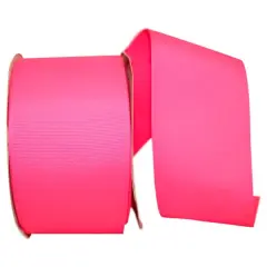 JAM Paper 3" Grosgrain Texture Wired Ribbon Neon Pink