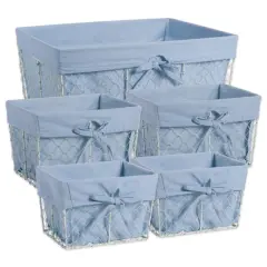 DII&reg; Chicken Wire Basket with Liner Set Washed Denim