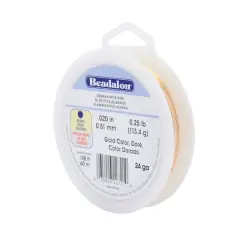 Beadalon&reg; 24 Gauge Gold Round German Style Wire