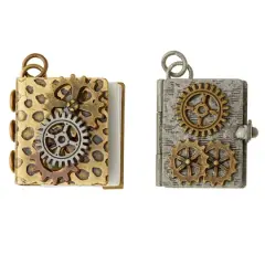 Found Objects&trade; Oxidized Brass Book Charms By Bead Landing&trade;