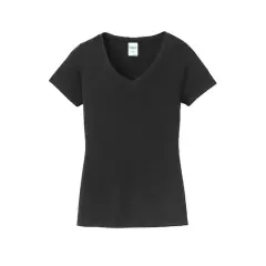 Port & Company&reg; Fan Favorite&trade; Ladies V-Neck T-Shirt Jet Black