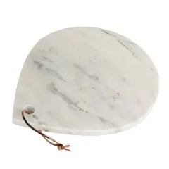 Hello Honey&reg; 14" White M&eacute;lange Marble Board with Handle