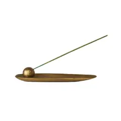 Hello Honey&reg; 10" Gold Finish Modern Boho Aluminum Incense Holder