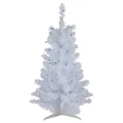 3ft. Pre-Lit White Pine Artificial Christmas Tree, Blue Lights