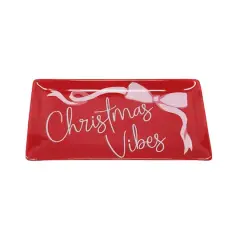 10.25" x 4.75" Pink Bow Serving Plate