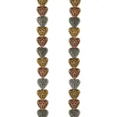 Multicolor Plated Metal Heart Beads, 6mm by Bead Landing&trade;