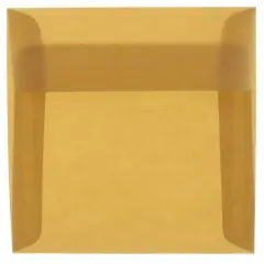 JAM Paper 6" x 6" Translucent Vellum Invitation Envelopes, 25ct. Earth Brown