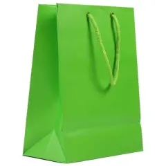 JAM Paper Medium Gift Bags with Rope Handles, 3ct. Lime Green