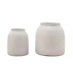 Hello Honey&reg; White Terra Cotta Vase Set