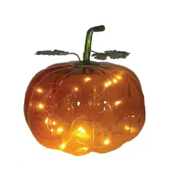 6" Glass LED Pumpkin D&eacute;cor