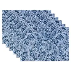 Blue Paisley Print Outdoor Placemat Set/6"