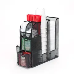 Mind Reader Black Coffee Condiment and Accessories Caddy Organizer