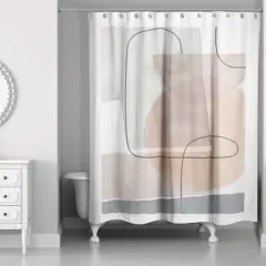 Mid-Mod Layered Abstract 71" x 74" Shower Curtain