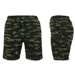 Galaxy By Harvic Men's Tech Fleece Jogger Sweat Lounge Shorts with Long Zipper Side Pocket Camouflage