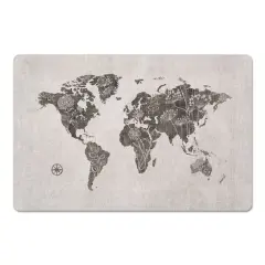 18" x 27" Floral Map Floor Mat