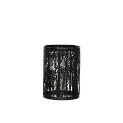 7" Black Winter Forest Metal Hurricane Pillar Candle Holder by Ashland&reg;