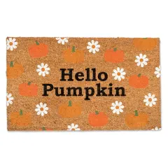 Hello Pumpkin Daisy Pattern Doormat