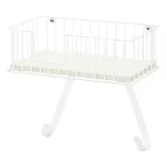 NEX&trade; White Wall-Mounted Y-Leg Ironing Board Hanger with Storage Basket
