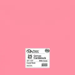 PA Paper&trade; Accents 12" x 12" 80lb. Canvas Cardstock Paper, 25 Sheets Coral Rose