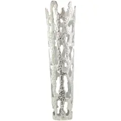 31" Contemporary Aluminum Melting Drip Vase Silver