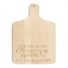 17" Christmas Spirit Wine Maple Paddle Cutting Board