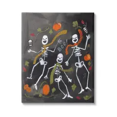 Stupell Industries Autumn Skeletons with Coffee Canvas Wall Art