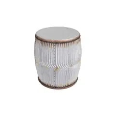 Hello Honey&reg; 17.5" Rustic Round Metal Barrel End Table