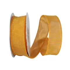Reliant 1.5" x 20yd. Gold Dupioni Wired Ribbon