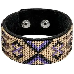 Wonderland Crafts Brown Bead Artificial Leather Embroidery Bracelet Kit