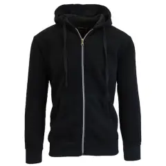 Galaxy by Harvic Boy's Fleece-Lined Zip-Up Hoodie Black