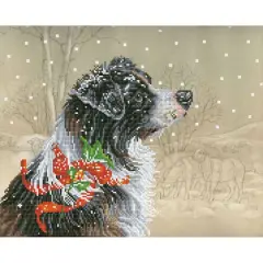 Diamond Dotz&reg; Intermediate Christmas Collie Diamond Painting Kit