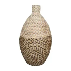 Brown Seagrass Tall Woven Floor Vase 11" x 11" x 20"