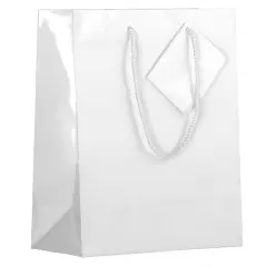 JAM Paper Medium Glossy Gift Bags, 100ct. White