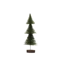 Hello Honey&reg; 12" Green Bottle Brush Tree on Wood Base