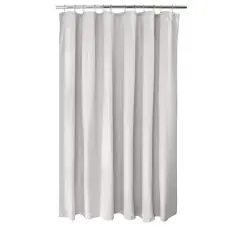 Elle D&eacute;cor White Soft Touch Waterproof Fabric Shower Curtain Liner