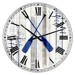 Designart 'The Blue Moose - Oars Oversized Cottage Wall Clock
