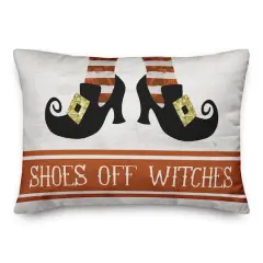 Shoes Off Witches Throw Pillow