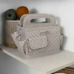 Everything Mary Tan Dots Collapsible Craft Caddy