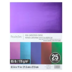 Multicolor 8.5" x 11" Foil Cardstock Paper by Recollections&trade;, 25 Sheets